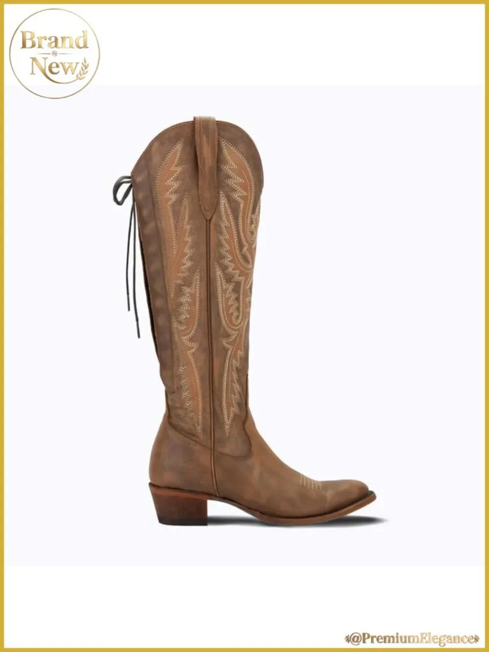 Women's Over the Knee Cowboy Boots Adjustable Thigh High Western Low Heel